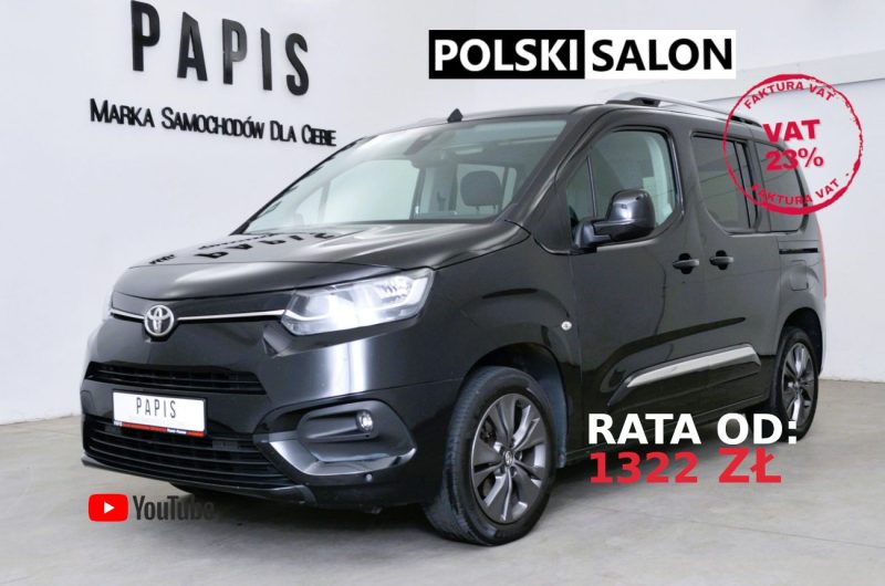 Toyota Proace City Verso 2020 1.5D 130KM 97 tys km czarna Family VAT 23%