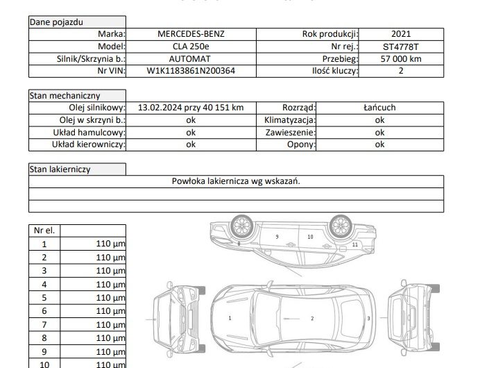 Mercedes-benz CLA 250e 2021 1.3B 160KM PLUG-IN Coupe czarny VAT 23%