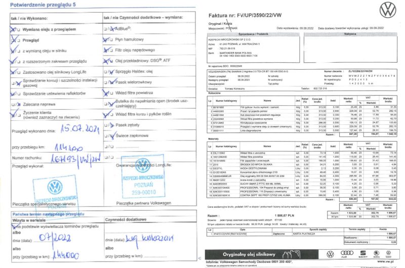 VOLKSWAGEN SHARAN II VAN 2.0 TDI CR BMT 177KM 2015′ Highline SalonPL ASO Bezwypadkowy Gwarancja