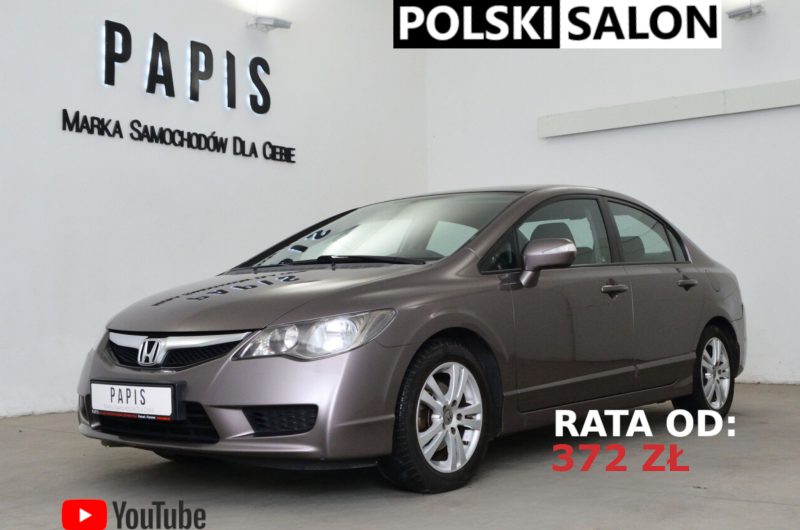 HONDA CIVIC VIII SEDAN 1.8 I-VTEC 140KM 2009 SalonPL Bezwypadkowy Pełen Serwis Gwarancja