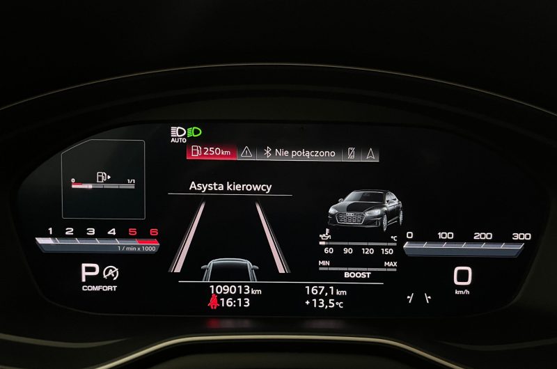 AUDI S5 SPORTBACK 3.0 TDI 347KM 2020′ mHEV QUATTRO TIPTRONIC SalonPL 1Właściciel ASO Bezwypadkowy Gwarancja